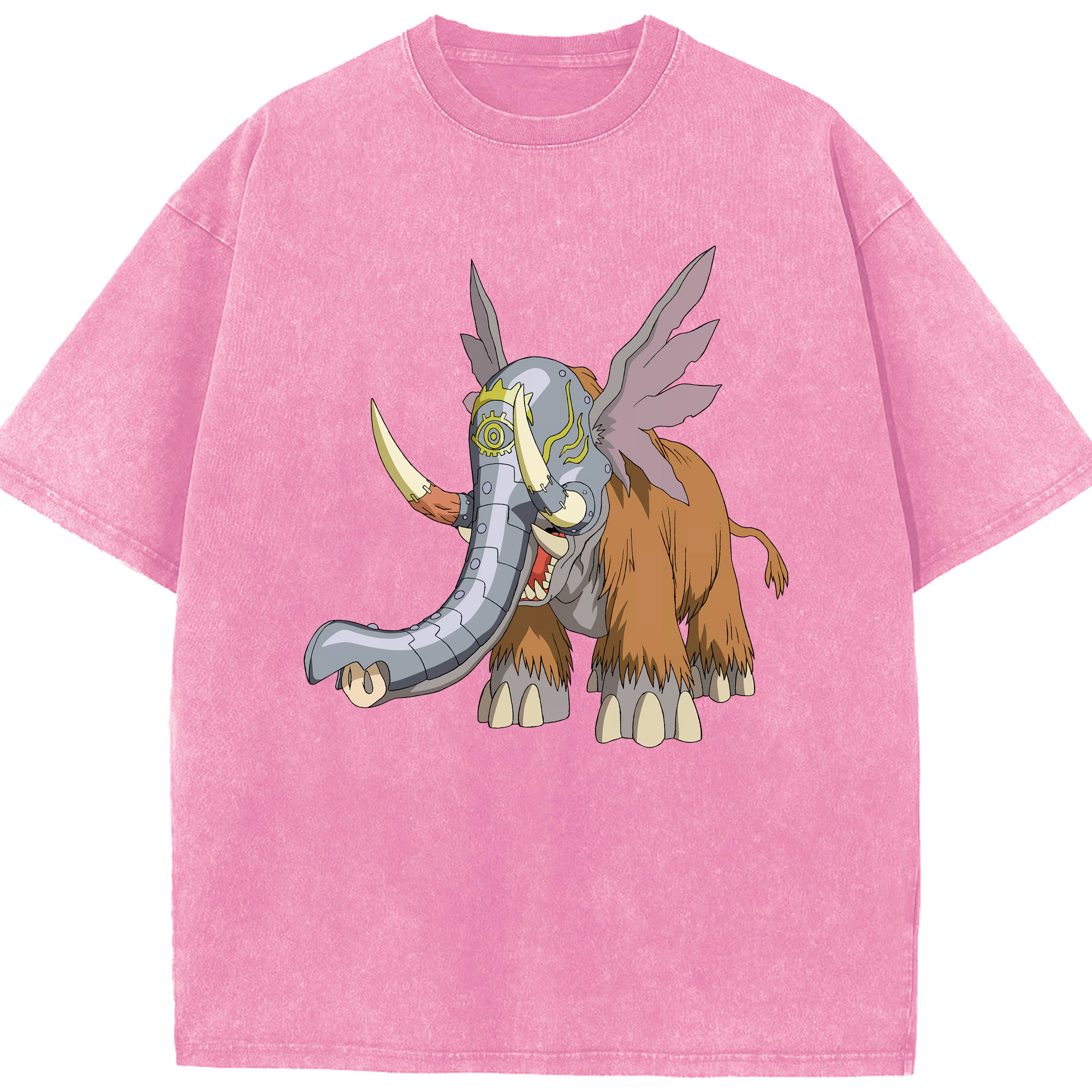 （画像用） Digimon デジタルモンスター/デジモン 綿100% ヴィンテージ風 半袖Tシャツ（フロントプリント）